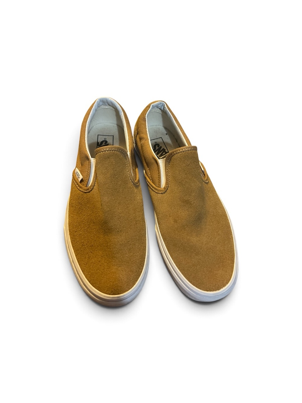 Vans Slip-On Suede Loafers in Camel Brown